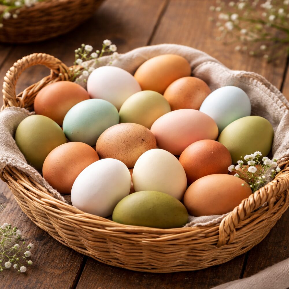 Coppedge Farms gourmet backyard eggs with colorful shells