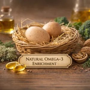 Rich, nutrient-dense farm fresh eggs high in Omega-3 and DHA from Coppedge Farms.
